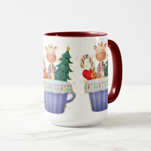 Mok voor kerstcadeautjes Giraffe (Voorkant rechts)