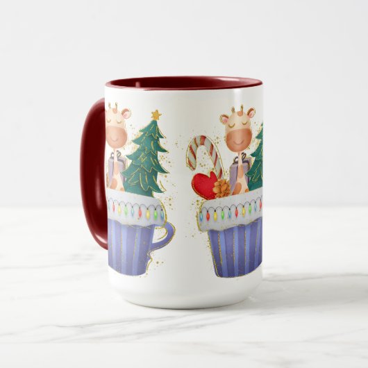 Mok voor kerstcadeautjes Giraffe (Voorkant links)