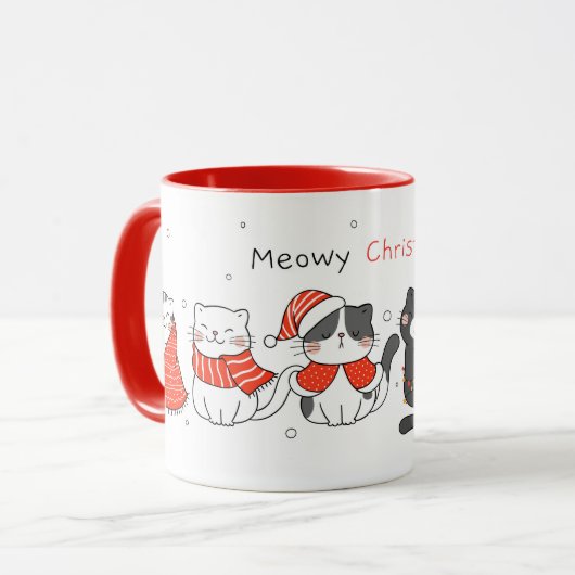 Mok voor kerstkatten (Voorkant links)