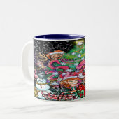 Mok voor kerstkoffie met twee tonen (Voorkant links)