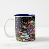 Mok voor kerstkoffie met twee tonen (Links)