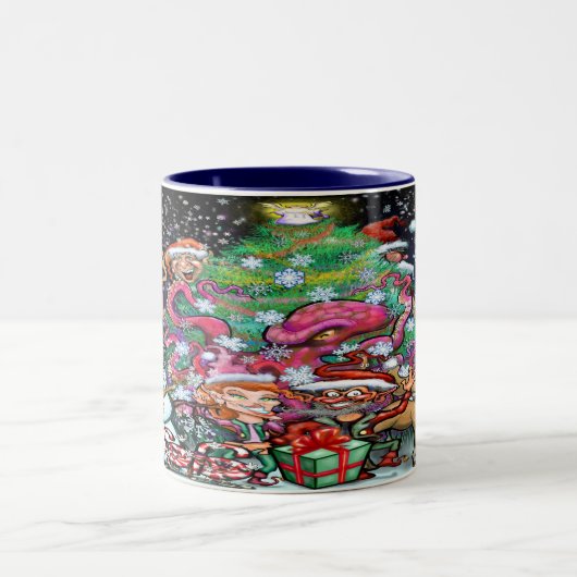 Mok voor kerstkoffie met twee tonen (Center)