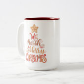 Mok voor kerstkoffie met twee tonen (Voorkant links)