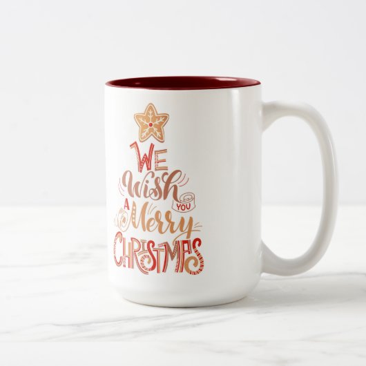 Mok voor kerstkoffie met twee tonen (Rechts)