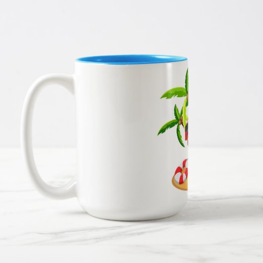 Mok voor kerstkoffie met twee tonen (Links)