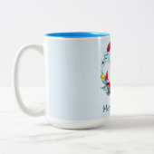 Mok voor kerstkoffie met twee tonen (Links)