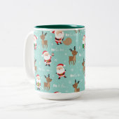 Mok voor kerstkoffie met twee tonen (Voorkant links)