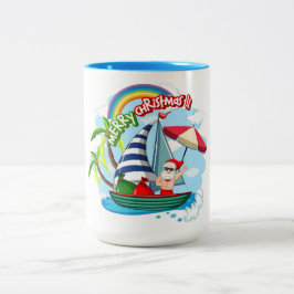 Mok voor kerstkoffie met twee tonen