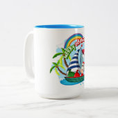 Mok voor kerstkoffie met twee tonen (Voorkant links)