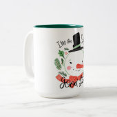 Mok voor kerstkoffie met twee tonen (Voorkant links)