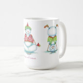 Mok voor kerstkoffie met Yoga snewman (Voorkant rechts)