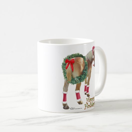 Mok voor kerstmis in Belgisch ontwerppaard (Voorkant rechts)