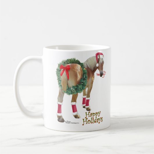 Mok voor kerstmis in Belgisch ontwerppaard (Links)