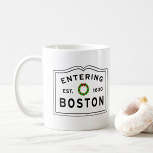 Mok voor kerstmis in Boston, met grote koffie