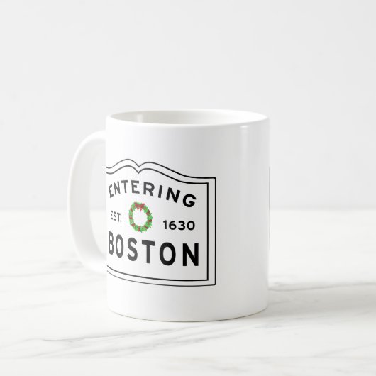 Mok voor kerstmis in Boston, met grote koffie (Voorkant links)
