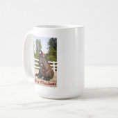 Mok voor Kerstmis met conceptpaarden (Voorkant links)