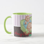 Mok voor kerstmis met Cute Cat (Links)