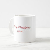 Mok voor kerstmis met mousserende bomen (Voorkant links)