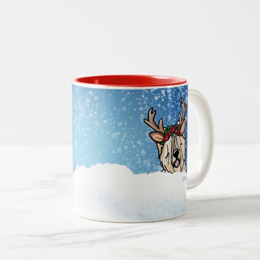 Mok voor Kerstmis met terrière Reindeer (Voorkant rechts)