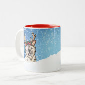 Mok voor Kerstmis met terrière Reindeer (Voorkant links)