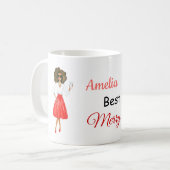 Mok voor Kerstmis van Afrikaanse Amerikaanse Vrouw (Voorkant links)