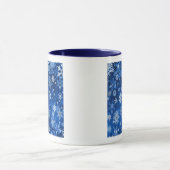Mok voor kerstsnowflakes blauw en zilver (Midden)