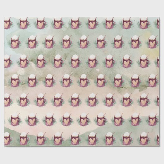 Mok voor kerstwarme chocolade cadeaupapier (Vlak)