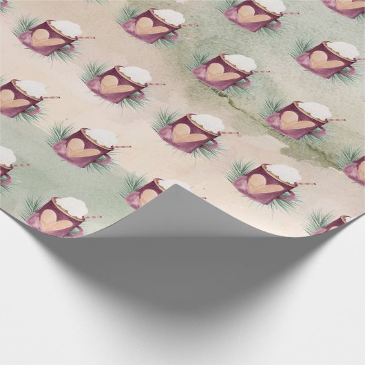 Mok voor kerstwarme chocolade cadeaupapier (Hoek)