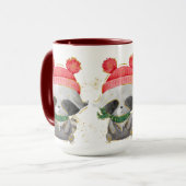 Mok voor kerstwintervakantie met adorables (Voorkant links)