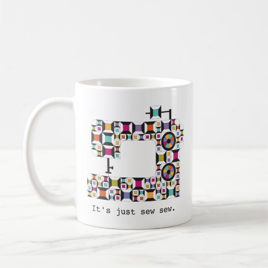 Mok voor kleurrijke naaimachine Kilt Pattern (Links)