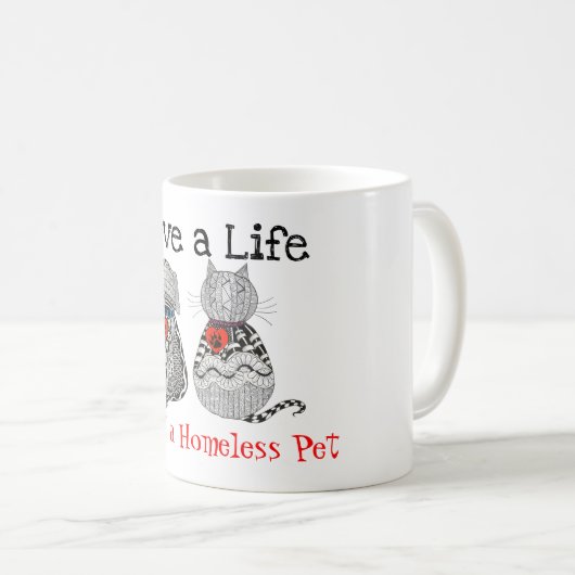 Mok voor kleurrijke redding en adoptie van gezelsc (Voorkant rechts)