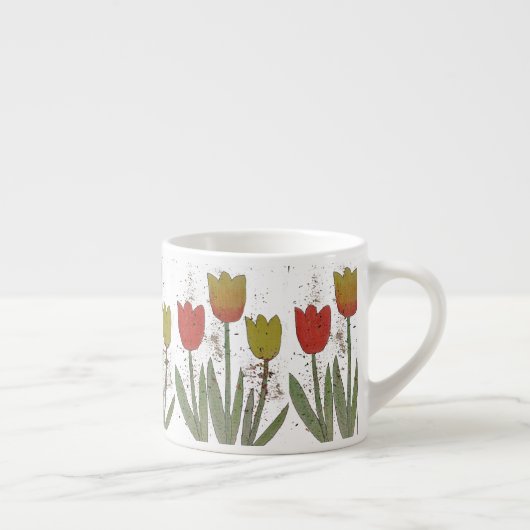 Mok voor kleurrijke tulpenbloemen keramische espre (Rechts)