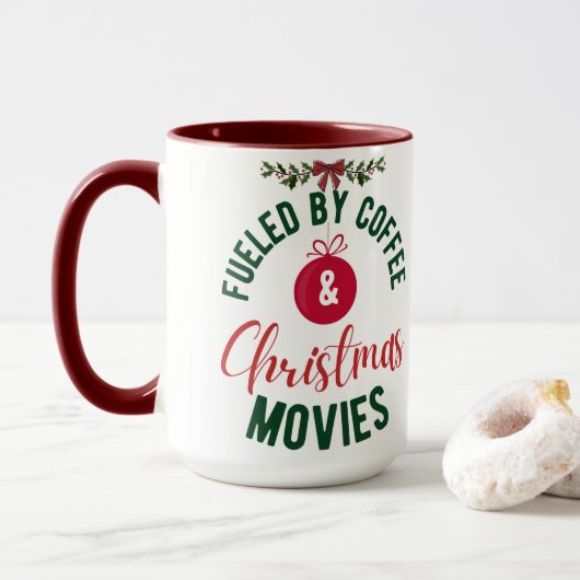 Mok voor koffie- en kerstfilms (Met donut)