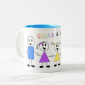 Mok voor koffie met Giggles en Screams (Voorkant links)