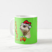 Mok voor koffie met kerstmis Meerkat (Voorkant links)