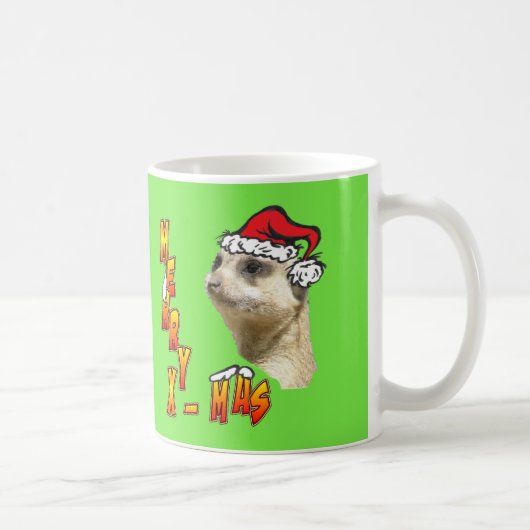 Mok voor koffie met kerstmis Meerkat (Rechts)