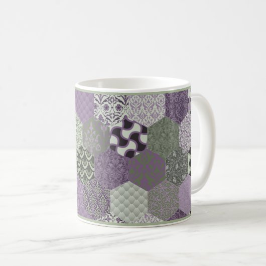 Mok voor lavender en Sage Patchwork Coffee (Voorkant rechts)