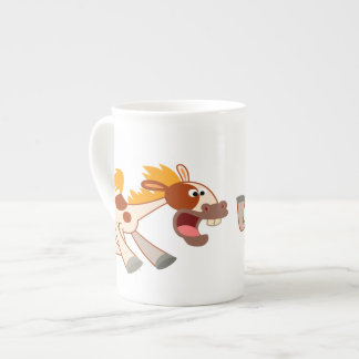 Mok voor levendige Cartoon Pinto Horse Bone China