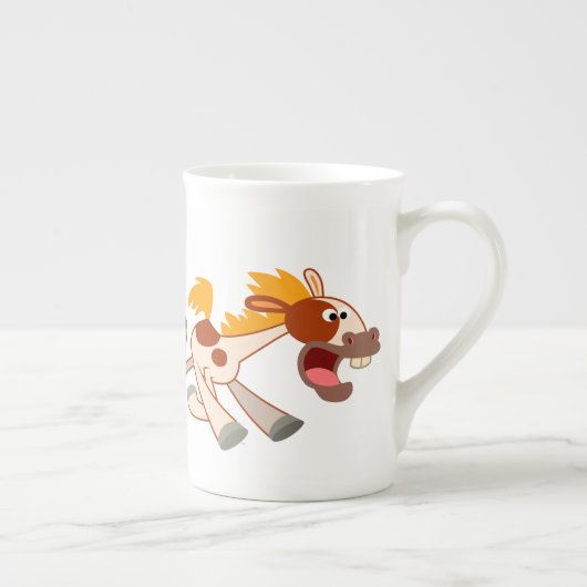 Mok voor levendige Cartoon Pinto Horse Bone China (Rechts)