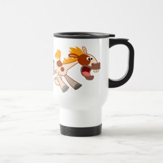 Mok voor levendige Cartoon Pinto Horse Commuter
