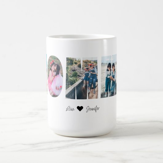 Mok voor mammie fotocollage voor Moederdag (Center)