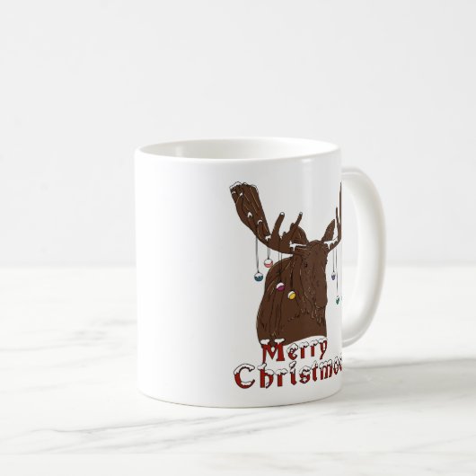 Mok voor Merry Kerstmis Moose Coffee (Voorkant rechts)