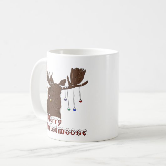 Mok voor Merry Kerstmis Moose Coffee (Voorkant links)