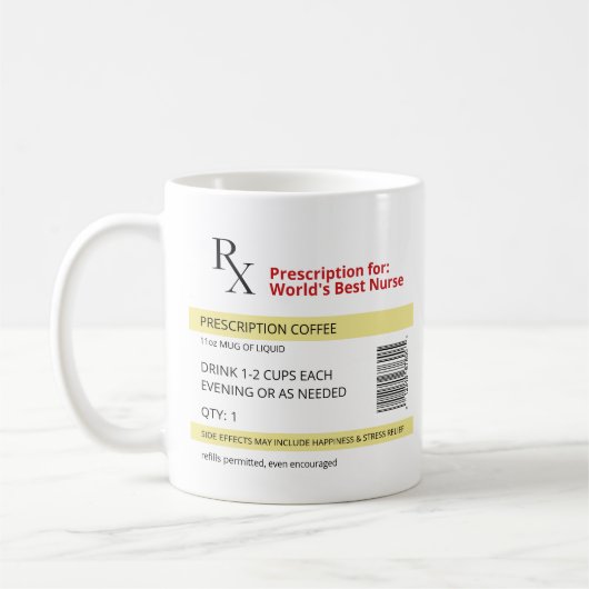 Mok voor novelty RX Coffee - Funny Prescription Co (Links)