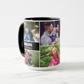 Mok voor opa familie foto collage gepersonaliseerd (Voorkant links)