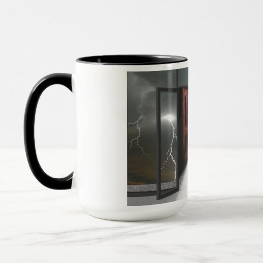 Mok voor open deuren (bliksem) (Links)