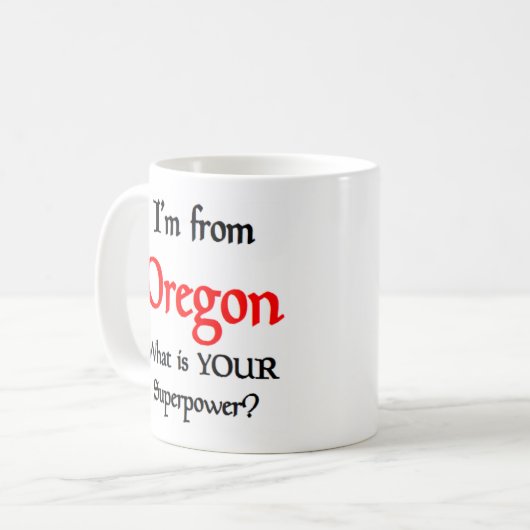 mok voor oregon koffie (Voorkant links)