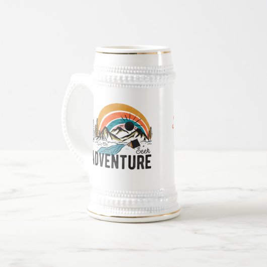 Mok voor outdoor/Camping Beer voor avontuurlijke o (Voorkant links)