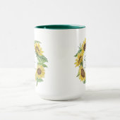 Mok voor persoonlijk gebruik op zonnebloempjes (Midden)