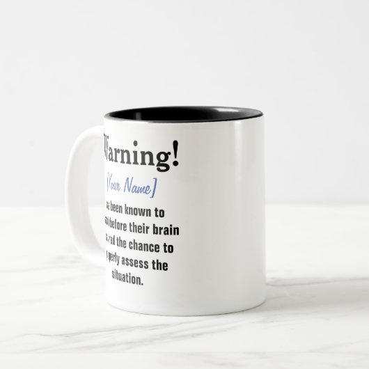 Mok voor persoonlijk waarschuwingsbericht (Voorkant links)
